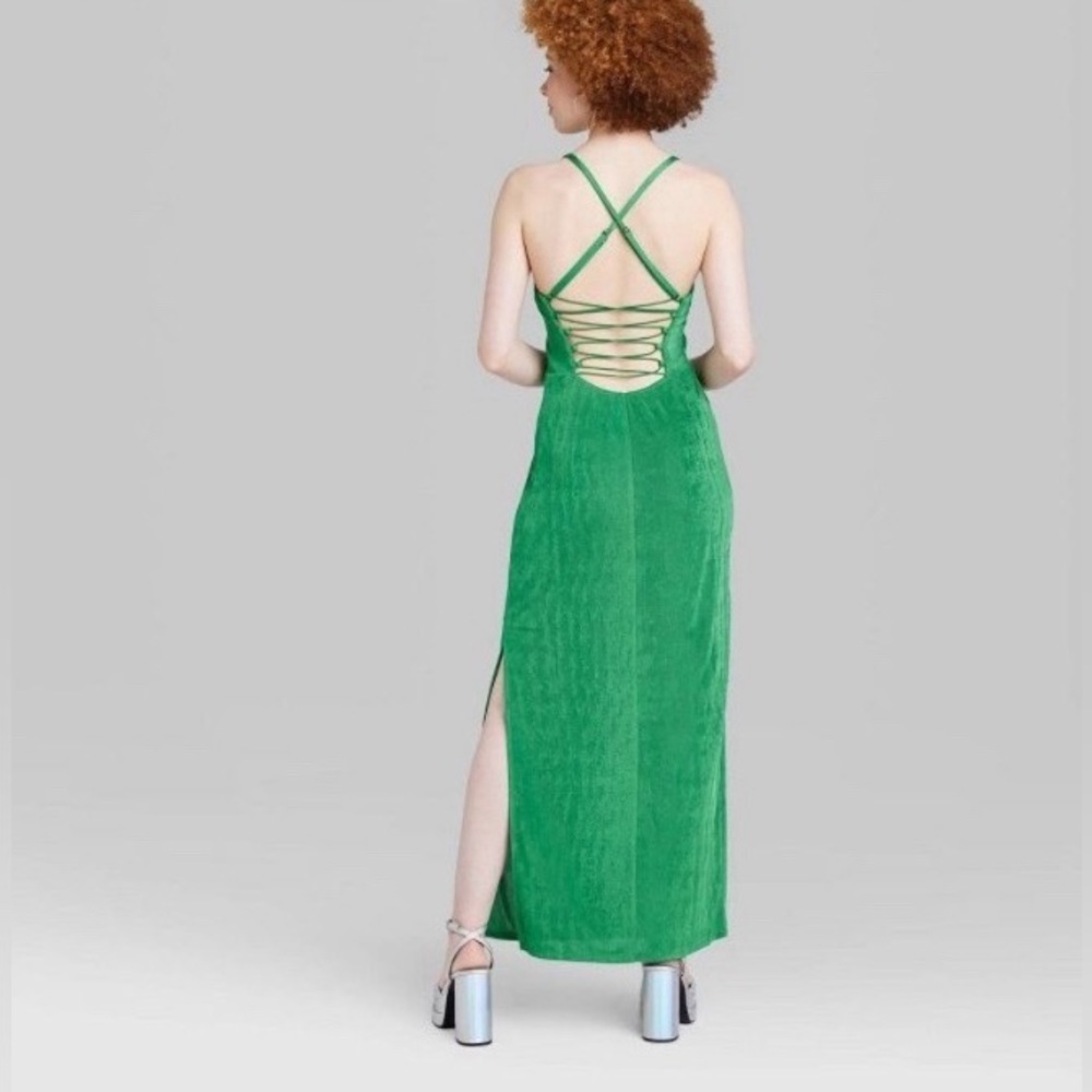 NWT Women's Lace-Up Back Maxi Bodycon
Dress - Wild Fable™ Green XXS - Picture 2 of 2